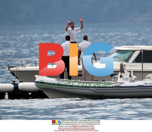 George Clooney and Elisabetta Canalis on boat trip with friends