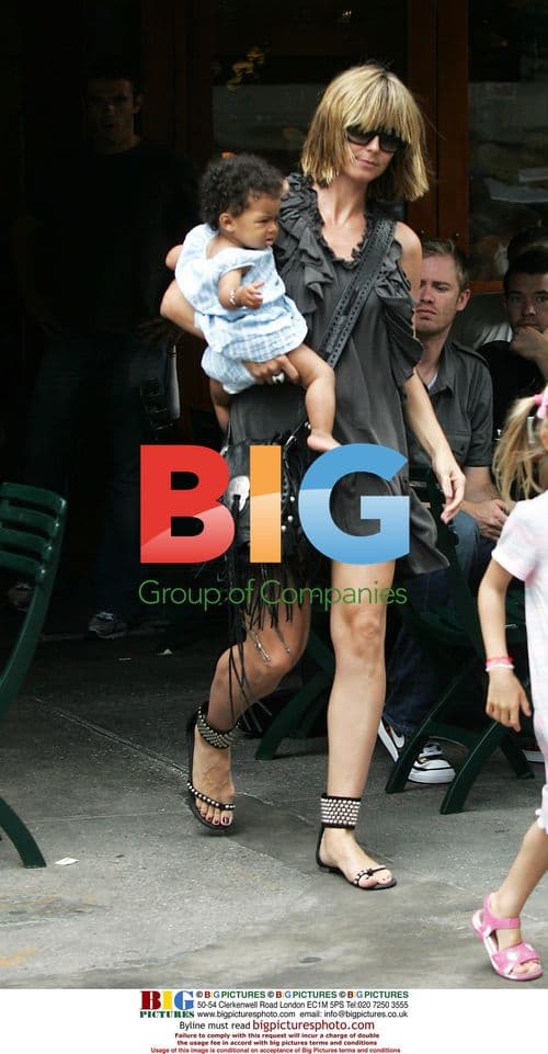 Heidi Klum Lunches with Kids in West Village