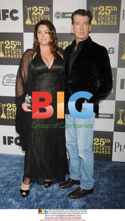 Pierce Brosnan and Keely Shaye Smith at Spirit Awards