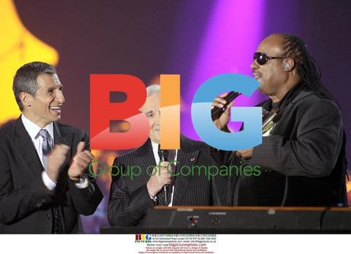 Charles Aznavour, Nagui and Stevie Wonder at French Music Awards