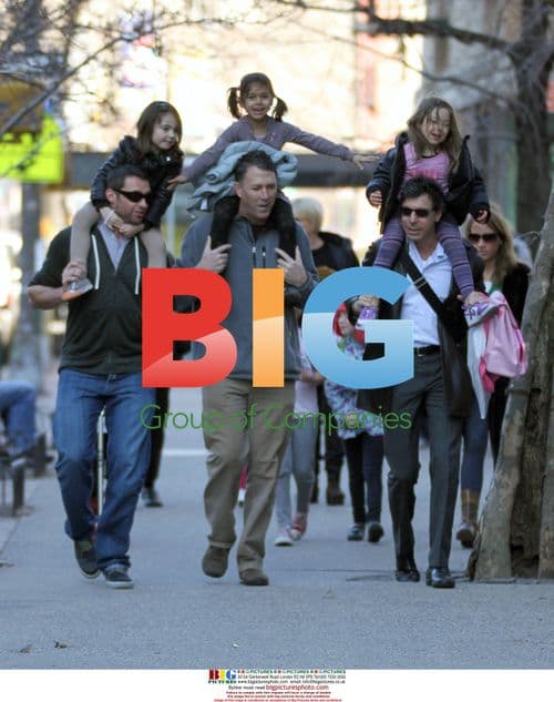 Hugh Jackman & Family Pick Up Daughter From School