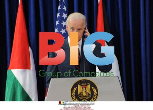Joe Biden and Mahmoud Abbas in Ramallah