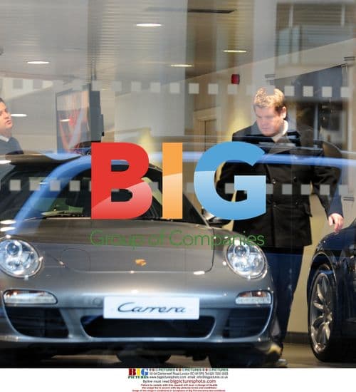 James Corden shops at Porsche in London