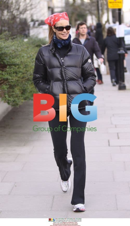 Elle Macpherson on school run in London