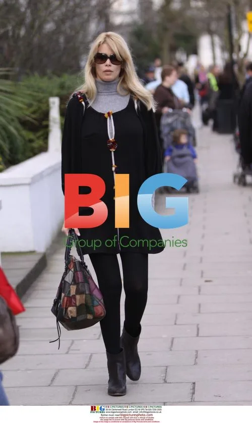 Claudia Schiffer After School Run in London