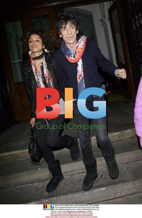 Ronnie Wood and girlfriend Ana Araujo at Shoebox Art Auction and Nobu