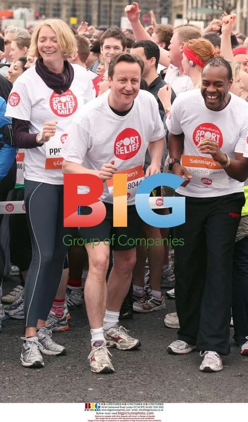 David Cameron and Jodie Kidd at Sport Relief Mile