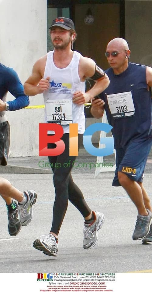 Shia LaBeouf Running at LA Marathon