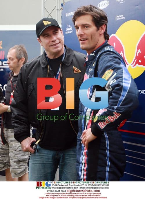 John Travolta Meets Mark Webber at Australian Grand Prix