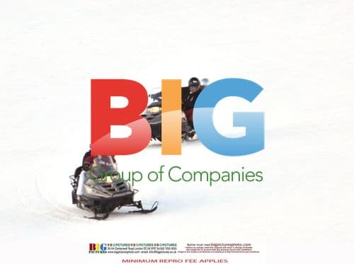 Prince William and Kate Middleton on Snowmobiles