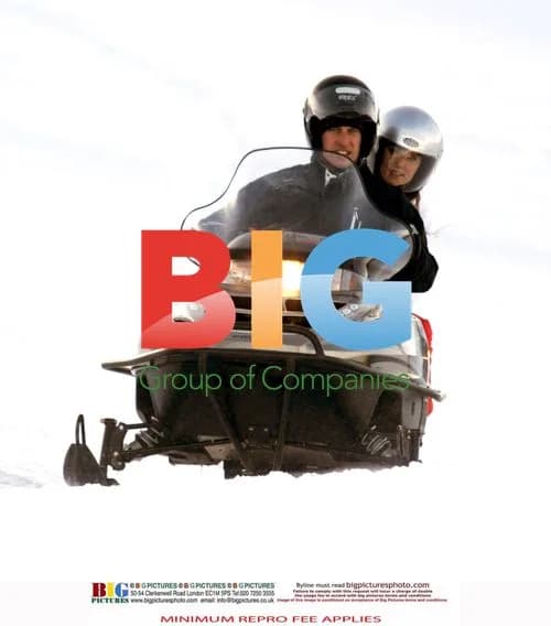 Prince William and Kate Middleton on Snowmobiles