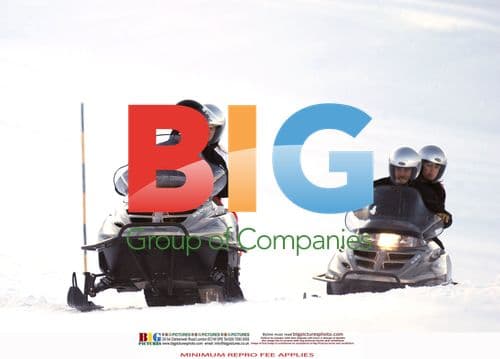 Prince William and Kate Middleton on Snowmobiles