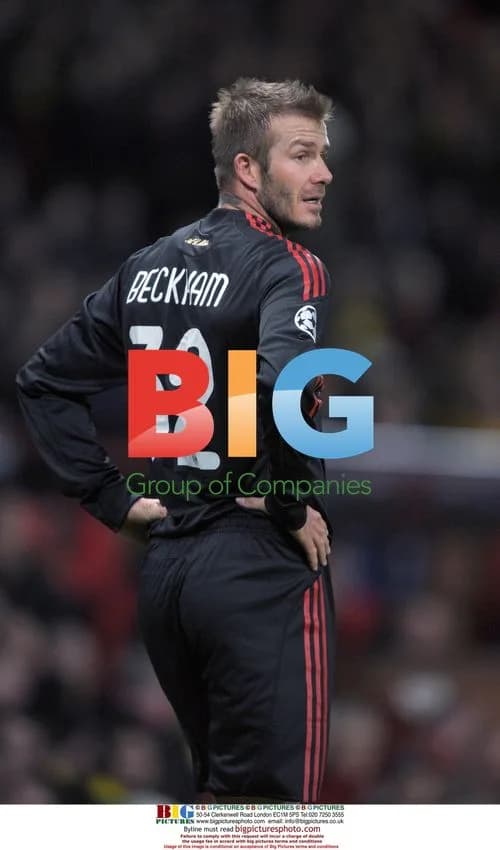 David Beckham at Manchester United V AC Milan Match