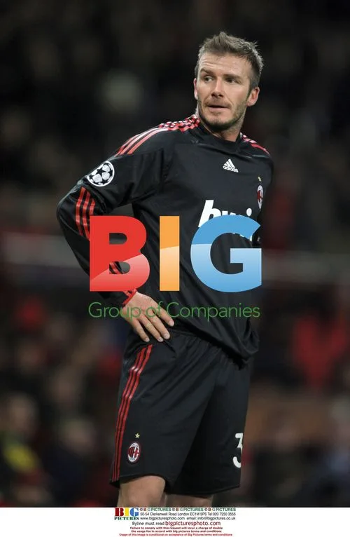 David Beckham at Manchester United vs AC Milan Match