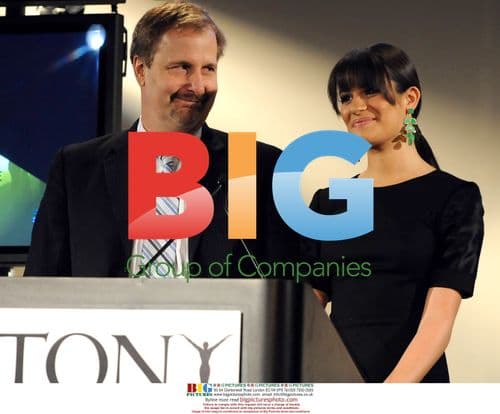 Jeff Daniels and Lea Michele at Tony Awards Nominees Announcement