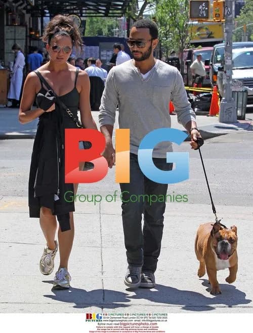 John Legend and Girlfriend Walk Dog