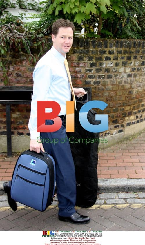 Nick Clegg and Family Walking to School