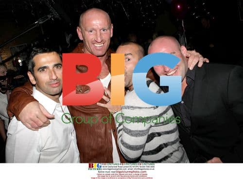 Gareth Thomas and Louis Spence at Attitude sweet 16 party