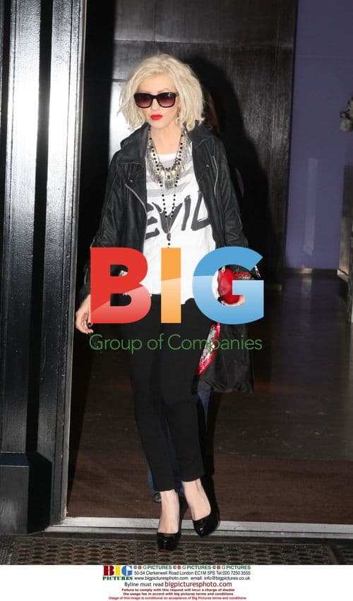 Christina Aguilera Leaving SoHo Hotel