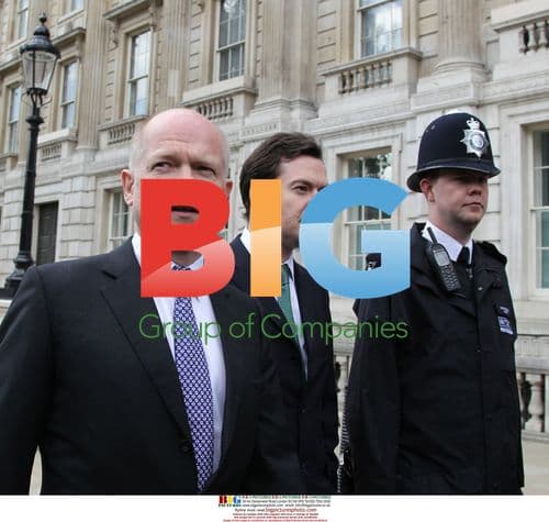 UK Conservative party negotiators arrive at Cabinet offices