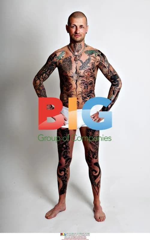 Man Sets Tattoo World Record in Malm, Sweden