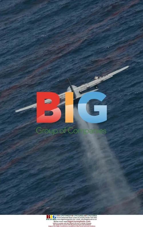 US Air Force C-130 drops oil dispersant