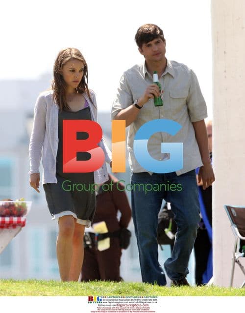 Natalie Portman and Ashton Kutcher Filming