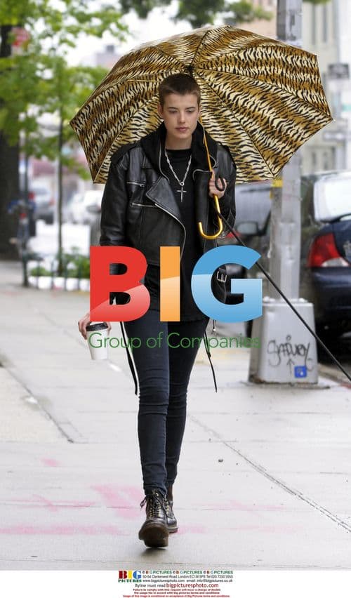 Agyness Deyn Shopping with Dog in NYC