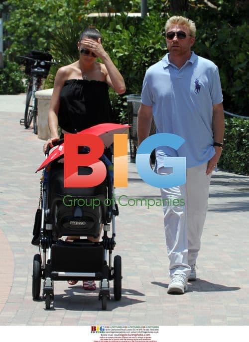 Boris Becker Takes Stroll with Family