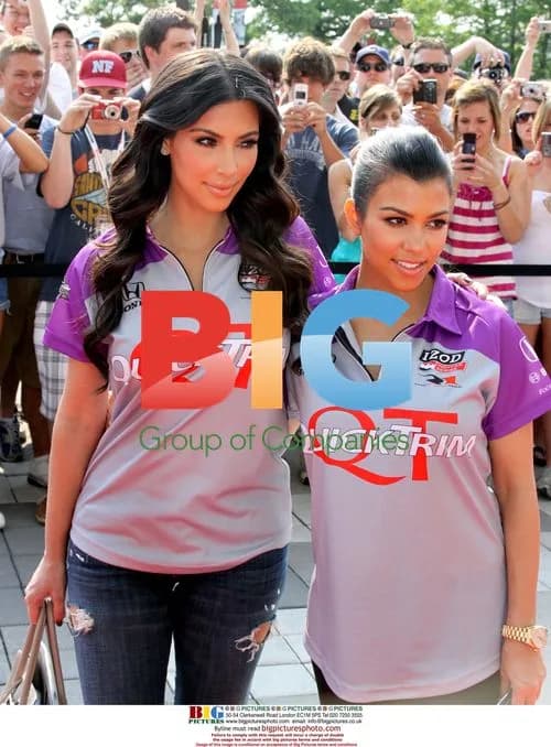 Kim and Kourtney Kardashian at Indianapolis 500