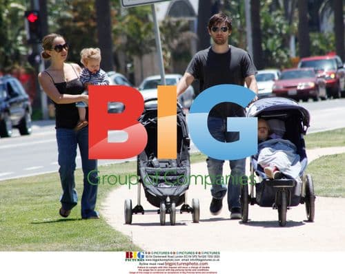 Tobey Maguire family walk in Santa Monica