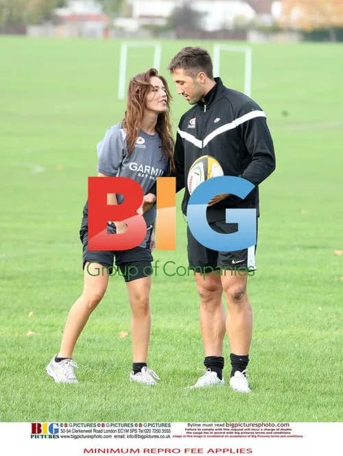 Gavin Henson and Katya Virshilas practice rugby
