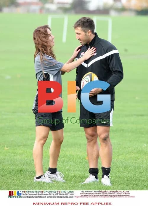 Gavin Henson and Katya Virshilas Practice Rugby Tackles