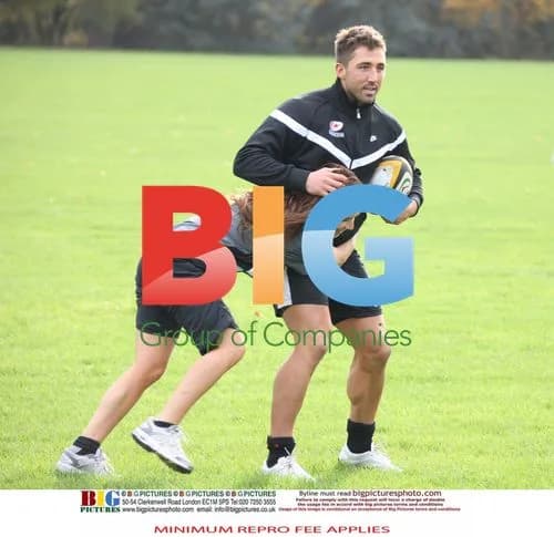 Gavin Henson and Katya Virshilas practice rugby