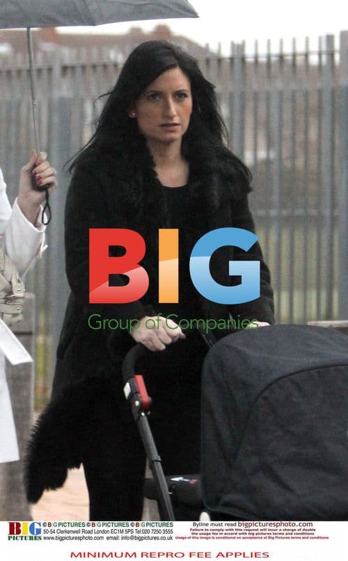 Nicola Coleman and baby out in London