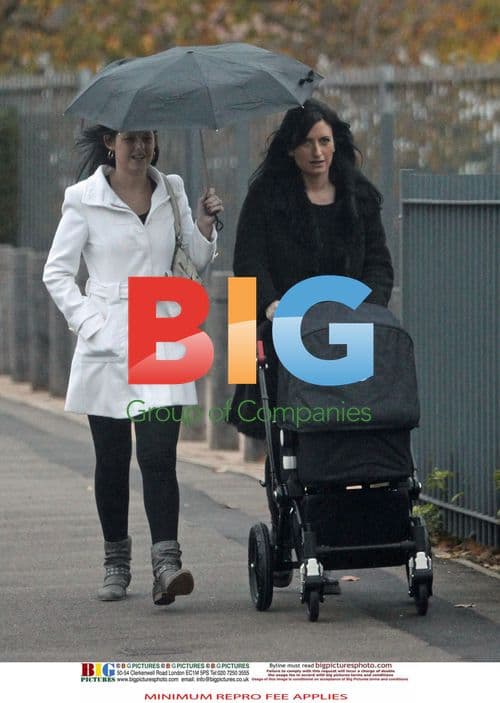 Nicola Coleman and baby out in London