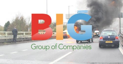 Car on Fire on M4 Elevated, London