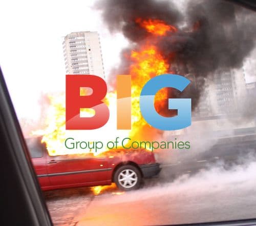 Car Bursts Into Flames on M4