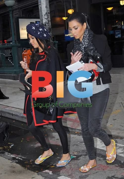 Kourtney and Kim Kardashian leaving nail salon