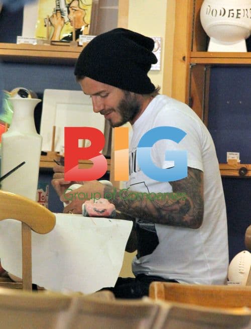 David Beckham Paints Pottery with Sons