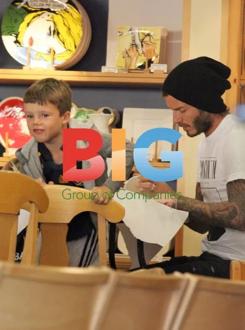 David Beckham with Sons Painting Pottery