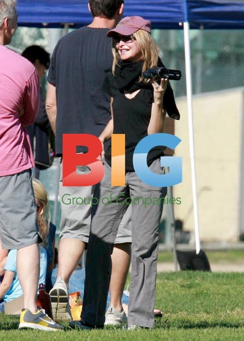 Harrison Ford and Calista Flockhart at son's soccer game