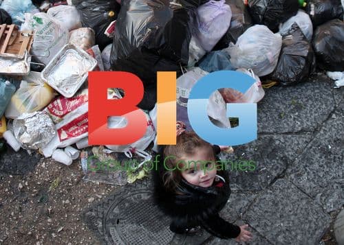 Rubbish piled high in Naples, Italy