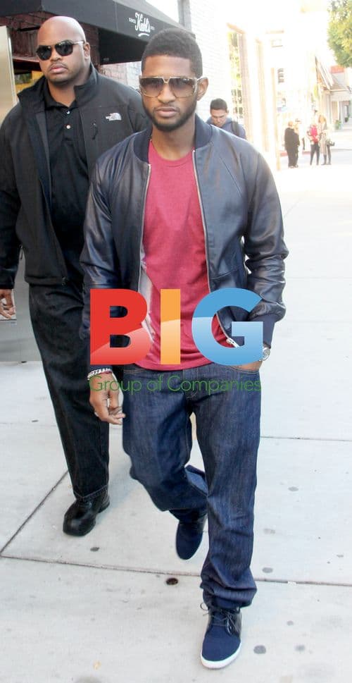 Usher with Bodyguard in Beverly Hills