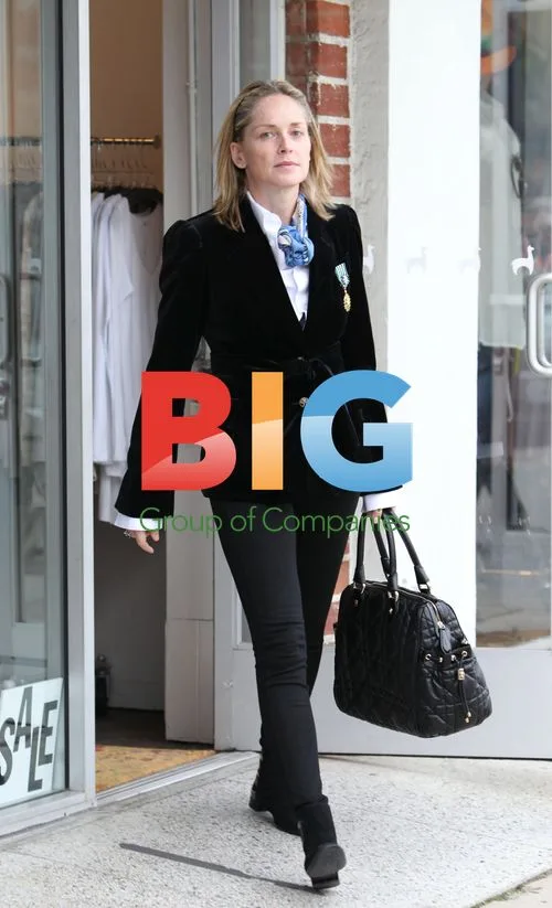 Sharon Stone Shopping in Beverly Hills