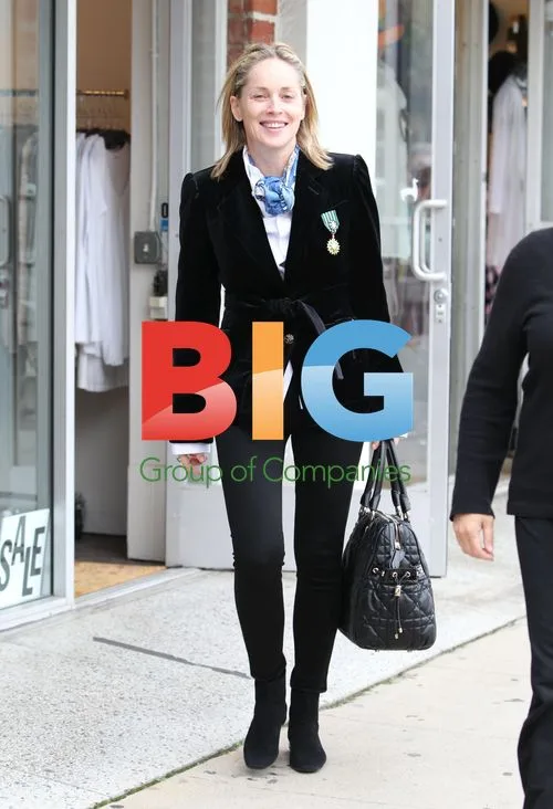 Sharon Stone Shopping in Beverly Hills