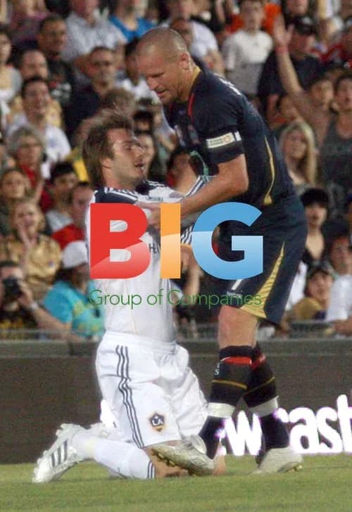 David Beckham at LA Galaxy vs Newcastle Jets game