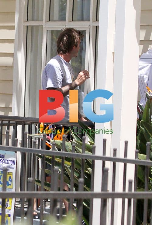 David Beckham Relaxes with LA Galaxy