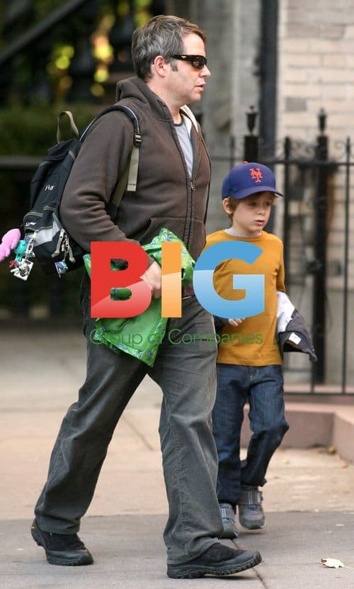 Matthew Broderick and Son Walking to School
