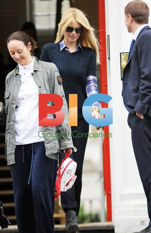 Claudia Schiffer school run in London